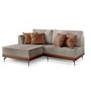 Ver imagem 1 de Sofá 3 Lugares Luxo Modulado Linho Bege Médio 2,0m Chaise Lado Esquerdo