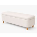 Ver imagem 1 de Puff Baú Bella 160cm Pés Madeira Courino Off White - Sallar Home