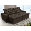 Ver imagem 2 de Sofá Monaco Retratil e Reclinavel 2,92 Mts Suede Marrom Sd Estofados