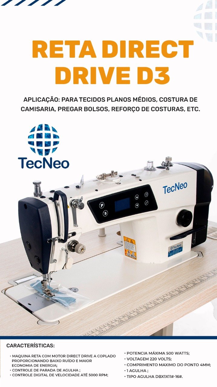 Máquina de Costura Reta Eletrônica-d3-tec Neo 220v