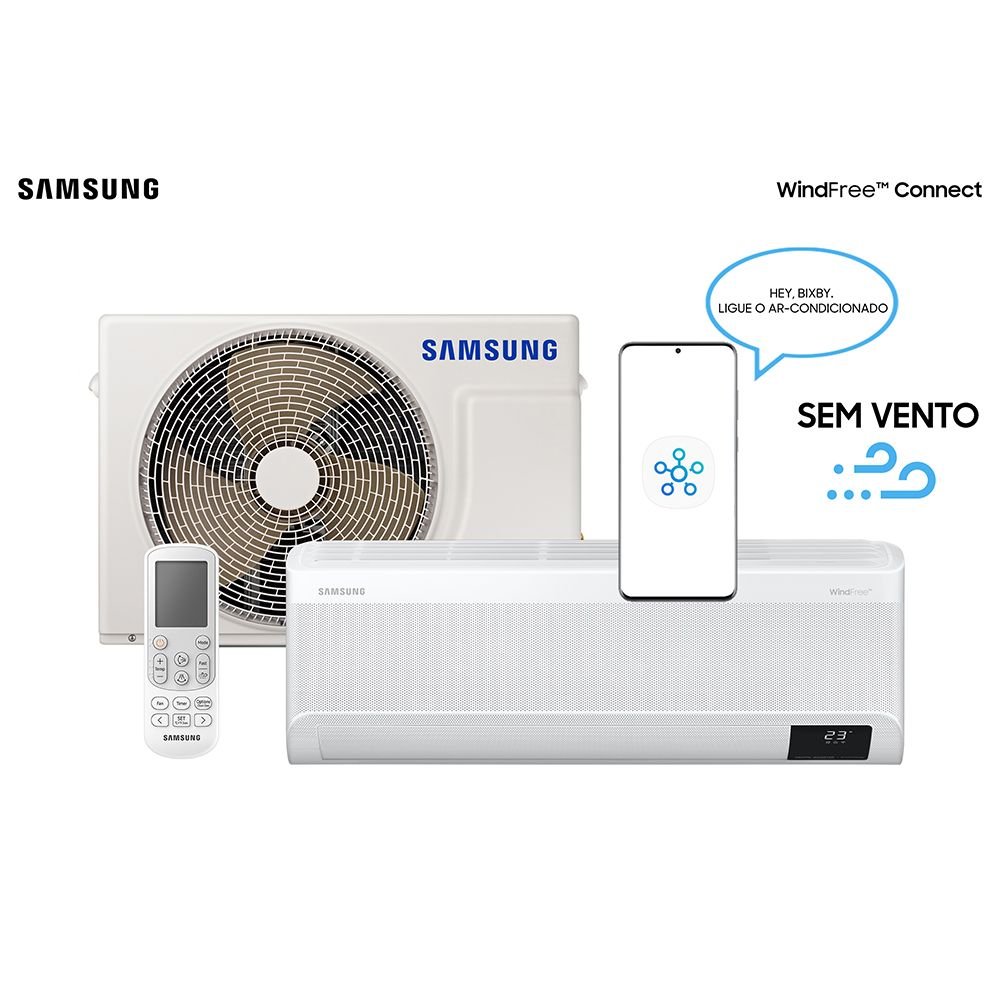 Ar Condicionado Split Inverter Samsung WindFree Connect 12000 BTUs Quente/Frio 220V  AR12BSEAAWKXAZ - 2