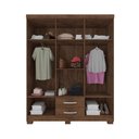 Ver imagem 5 de Guarda-Roupa Casal 6 Portas 2 Gavetas e Cômoda 5 Gavetas Itapema Marrom/Malbec