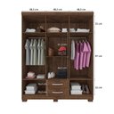 Ver imagem 7 de Guarda-Roupa Casal 6 Portas 2 Gavetas e Cômoda 5 Gavetas Itapema Marrom/Malbec