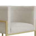 Ver imagem 3 de Poltrona Luana Suede Bege Base Metálica Dourada - Vallisa Decor