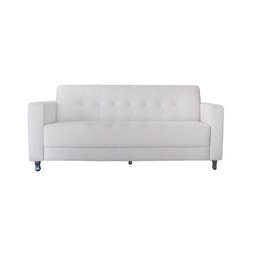 Sofá Jade 3 Lugares Corino Branco - Dominic Decor Dominic Decro - 1