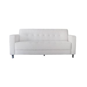 Sofá Jade 3 Lugares Corino Branco - Dominic Decor Dominic Decro