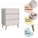 Ver imagem 7 de Cômoda 3 Gavetas Curve Bege Dunas - Completa Móveis
