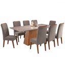 Ver imagem 2 de Mesa de Jantar 8 Lugares Indianápolis com Vidro Mel/perola/off White - Panorama Móveis