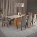 Ver imagem 1 de Mesa de Jantar 8 Lugares Indianápolis com Vidro Mel/perola/off White - Panorama Móveis