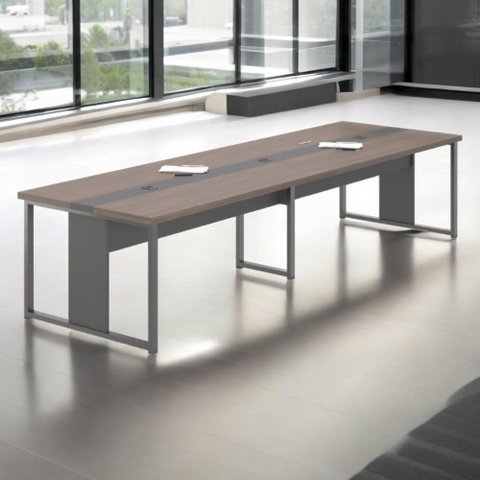 Mesa de Reunião Milan para Sala 6 Lugares Freijó Preto