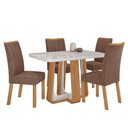 Ver imagem 2 de Conjunto Sala de Jantar Mesa Easy Pop 120x80cm Tampo Mdf 40mm com 4 Cadeiras Confort Couro Morano