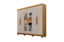 Ver imagem 1 de Guarda-Roupas 6 Portas 2 Gavetas Delta com Espelho Cinamomo/Off White