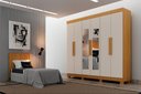 Ver imagem 5 de Guarda-Roupas 6 Portas 2 Gavetas Delta com Espelho Cinamomo/Off White