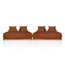 Ver imagem 6 de Sofá Modulado 5 Lugares com Almofadas Soltas Pés Madeira Maciça 320cm Homer Bouclê Terracota