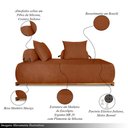 Ver imagem 5 de Sofá Modulado 5 Lugares com Almofadas Soltas Pés Madeira Maciça 320cm Homer Bouclê Terracota