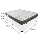 Ver mais imagens de Cama Box Baú Casal + Colchão Ortobom Iso 100 Espuma D33 138x188x60 Branco