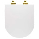 Ver imagem 6 de Assento Poliester Soft Close Antimicrobiano Link Lk Branco para Vaso Deca com Ferragem Dourada
