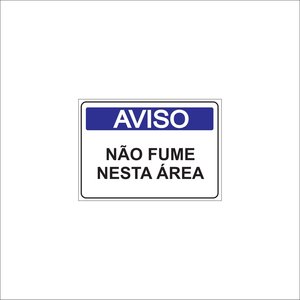 Placa - Não fume nesta Área  - 20cm x 15cm