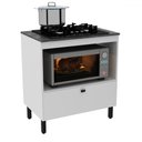 Ver imagem 2 de Balcão de Cozinha para Cooktop 75 Cm 1 Porta Bl3315 Branco - Tecno Mobili