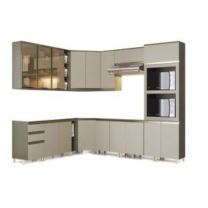 Cozinha Modulada Henn Connect 11 Peças (4 Armários + 4 Balcões + 1 Paneleiro + 2 Complementos) C11P0