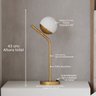 Abajur Luminaria de Mesa Inclinado Globo Vidro 12cm Lâmpada Branco Quente Decoração Casa Sala Quarto - 2