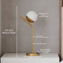 Ver imagem 2 de Abajur Luminaria de Mesa Inclinado Globo Vidro 12cm Lâmpada Branco Quente Decoração Casa Sala Quarto