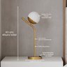 Abajur Luminária de Mesa Quarto ou Sala Inclinado Dourado com Vidro Globo Fosco 12cm com Lâmpada - 4
