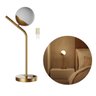 Abajur Luminária de Mesa Quarto ou Sala Inclinado Dourado com Vidro Globo Fosco 12cm com Lâmpada - 2