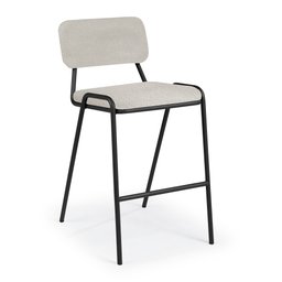 Banqueta Ipê em Aço Carbono Preto Bege Seixo - 1