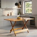 Ver imagem 2 de Mesa 120x70 Dobrável Madeira Maciça 6 Lugares Bar