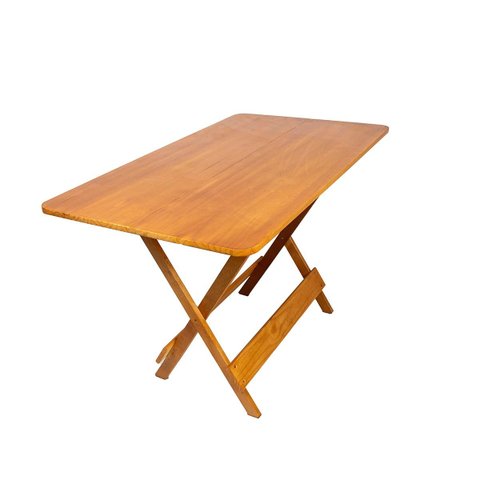 Mesa 120x70 Dobrável Madeira Maciça 6 Lugares Bar
