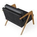 Ver mais imagens de Kit 02 Poltronas Decorativa Sala Pietra Estrutura Madeira L02 Couríssimo Preto Brilho - Lyam Decor