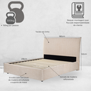 Ver imagem 2 de Cama Estofada Calla Queen 122 Cm X 180 Cm Bege