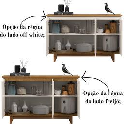 Aparador Buffet 3 Portas Moderno Mdf/mdp Multiuso Retro Top - 3