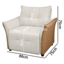 Ver imagem 4 de Cadeira Decorativa Poltrona Boston para Sala Bouclé e Corino:bege Claro