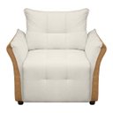 Ver imagem 6 de Cadeira Decorativa Poltrona Boston para Sala Bouclé e Corino:bege Claro