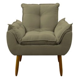 Poltrona Decorativa Sala de Estar Escritório Quarto Prime Cor: Capuccino - 1
