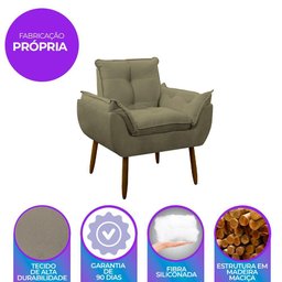 Poltrona Decorativa Sala de Estar Escritório Quarto Prime Cor: Capuccino - 3