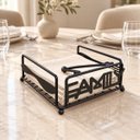 Ver imagem 2 de Porta Guardanapo de Mesa Preto Fosco com Peso Suporte Preto