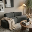 Ver imagem 1 de Sofá Orgânico Módulo Curvo Savana 02 Metros Boucle Cinza Escuro - Montanari'S Decor