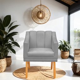 Poltrona Cadeira para Sala Confortável e Moderna Mila Suede - 2
