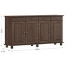 Balcao Madeira Maciça 4 Portas 4 Gavetas 169 Cm 8929 Cafe Milani Store - 3