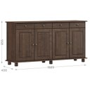 Ver imagem 3 de Balcao Madeira Maciça 4 Portas 4 Gavetas 169 Cm 8929 Cafe Milani Store