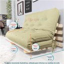 Ver imagem 3 de Sofa Cama Casal Futon Oriental D33 com Madeira Maciça - Bege Claro