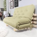 Ver imagem 5 de Sofa Cama Casal Futon Oriental D33 com Madeira Maciça - Bege Claro