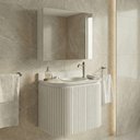 Ver imagem 2 de Conjunto Gabinete para Banheiro Emma 2 Portas MDF 15mm 60cm Branco Venturi
