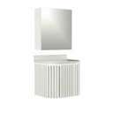 Ver imagem 1 de Conjunto Gabinete para Banheiro Emma 2 Portas MDF 15mm 60cm Branco Venturi