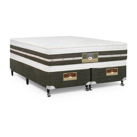 Cama Box King Castor Silver Star Air Double Face Tecnopedic 193x203x61 + Box Castor