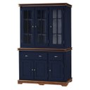 Ver imagem 2 de Cristaleira Arca e Oratório 6 Portas 2 Gavetas Manchester 2058 - Azul Petróleo/imbuia Glazer