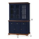 Ver imagem 7 de Cristaleira Arca e Oratório 6 Portas 2 Gavetas Manchester 2058 - Azul Petróleo/imbuia Glazer